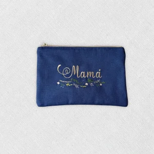 Neceser azul con bordado "Mamá"