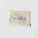 Neceser beige con bordado «Mamá»