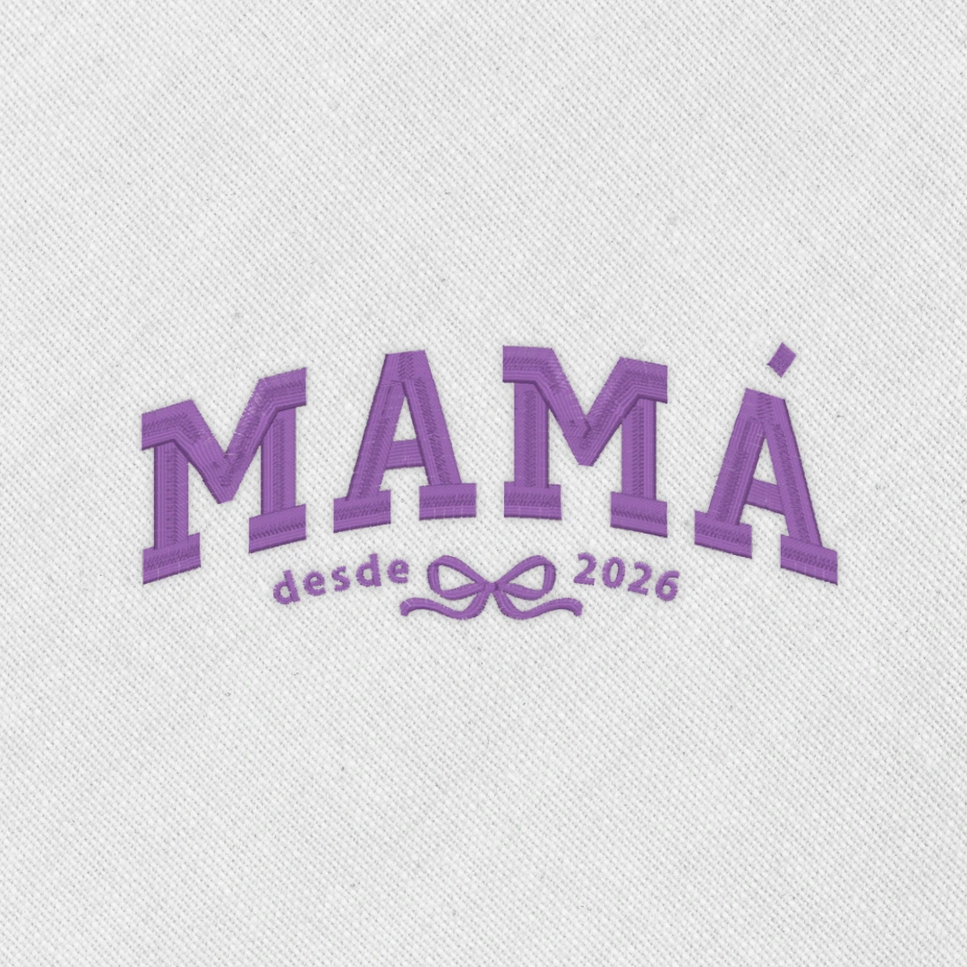 Bordado "Mamá" + año