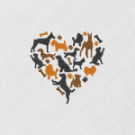 Bordado «Corazón de perritos»