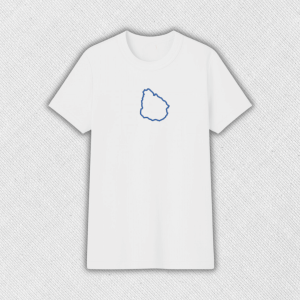 Remera básica con bordado "Contorno Uruguay"