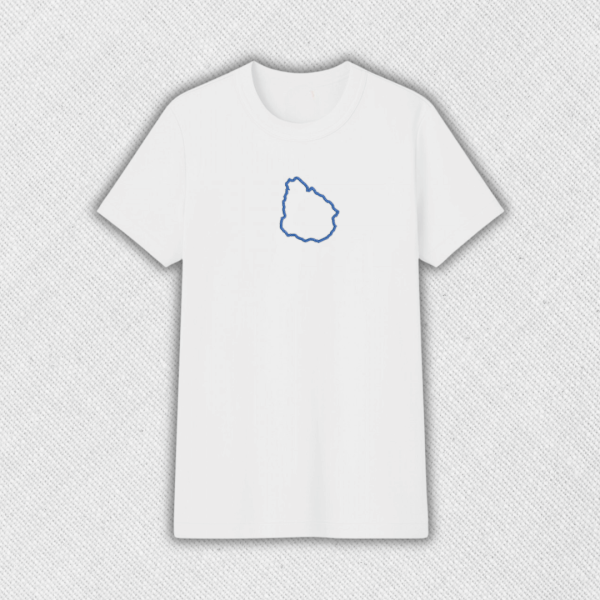 Remera básica con bordado "Contorno Uruguay"