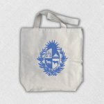 Tote bag con bordado «Escudo Nacional» en azul