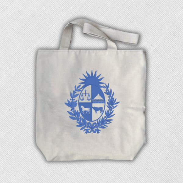 Tote bag con bordado "Escudo Nacional" en azul